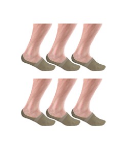 Kit 6 Pares de Meias Invisíveis Unissex Lupo (03282-001) Cáqui