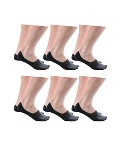 Kit 6 Pares de Meias Invisíveis Unissex Lupo (03282-001) Preto