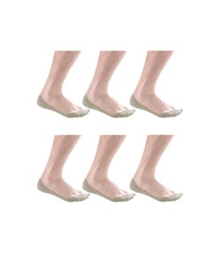 Kit 6 Pares de Meias Invisíveis Unissex Lupo (03287-001) Bege