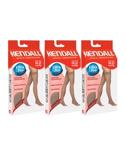 Kit 3 Pares de Meias Kendall 7/8 M�dia Compress�o Sem Ponteira (1712) - Mel