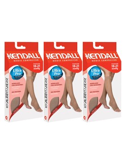 Kit 3 Pares de Meias Kendall 3/4 M�dia Compress�o Sem Ponteira (1871) - Mel