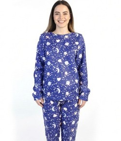 Pijama Feminino Longo Inverno Soft Kanto dos Sonhos (5700) Céu