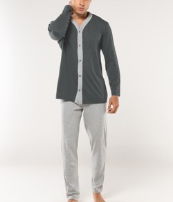 Pijama Longo Abertura Frontal 100% Algod�o KPR (173023)