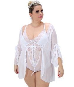 Robe em Tule com Renda Ksell (01ROB7)