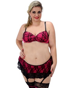 Conjunto Lingerie Sainha com Renda Ksell (100S042)