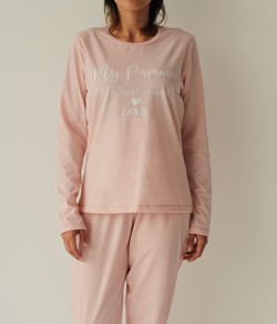 Pijama Feminino Longo My Pajama Laibel (15.802285) Algod�o - Rosa