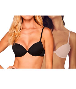 Kit com 2 Sutiãs Push Up Meia Taça Liebe Confort (103101) - Preto/Nude
