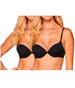 Kit com 2 Sutiãs Push Up Meia Taça Liebe Confort (103101) - Preto