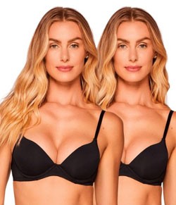 Kit 2 Sutiãs Push Up Liebe Sustentare (103102) - Preto