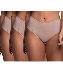 Kit 3 Calcinhas Altas Basic Double Liebe(201301) - Chocolate