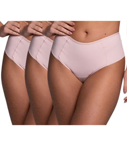 Kit 3 Calcinhas Altas Basic Double Liebe (201301) - Nude