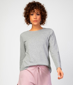 Camiseta Manga Longa Liz (21001) Algod�o Pima Peruano