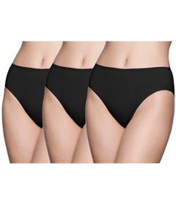 Kit 3 Calcinhas Cintura Alta Refor�ada Liz Tato (50231) Preto