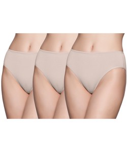 Kit 3 Calcinhas Cintura Alta Refor�ada Liz Tato (50231) S�pia
