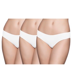Kit 3 Calcinhas de Algodão Liz Basic (50331) Branco