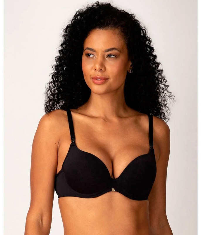 Sutiã Push-Up Xuvozta - Sem Costuras Com Aro - Conforto 24h - Preto - Tamanho 32B