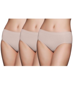 Kit 3 Calcinhas Cavadas Sem Costura Liz Tato (70220) S�pia
