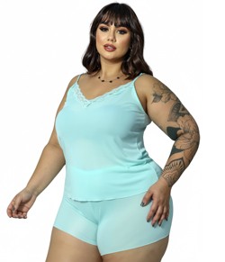 Short Doll Plus Size Liganete Lella (101) Verde �gua