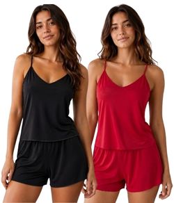 Kit 2 Shorts Doll Alcinha Lella (103) Vermelho/Preto
