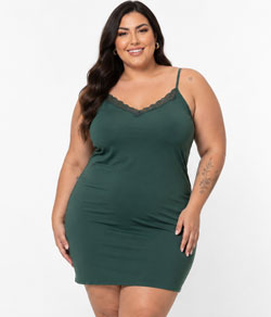 Camisola Liganete Alcinha Lella (200) com Renda - Verde Escuro