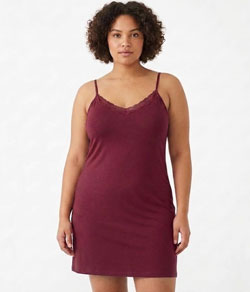 Camisola Liganete Alcinha Lella (200) com Renda - Vinho