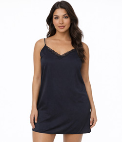 Camisola Alcinha Microfibra com Renda Lella (500) Preto