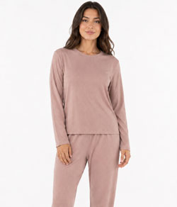 Pijama Feminino Longo Canelado Skin Light Lella (700) Rose