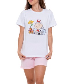Pijama Feminino Curto Nina e Seus Livros - 100% Algodão Premium - Lunazul (103A)