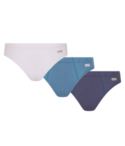 Kit com 3 Cuecas Lupo Kids/Infantil (00140-089) Branca/Azul/Azul