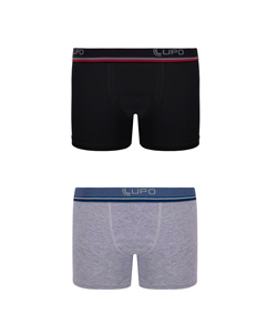 Kit Infantil 2 Cuecas Boxer Algod�o Lupo Kids (00141-088) Preta/Mescla
