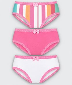 Kit Infantil 3 Calcinhas Rosinha Lobinha Lupo (18100-089) 100% Algod�o