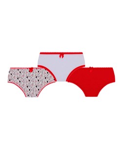 Kit Infantil 3 Calcinhas Cachorrinhos Lobinha Lupo (18100-089) Branco/Vermelho