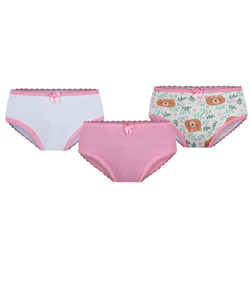 Kit Infantil 3 Calcinhas Ursinho Lobinha Algodão Lupo (18100-089) Branco/Rosa