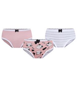 Kit Infantil 3 Calcinhas Vaquinha Lobinha Algodão Lupo (18100-089) Rosa/Branco