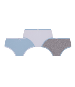 Kit Infantil 3 Calcinhas Lobinha Lupo (18101-089) Cinza/Branco/Azul