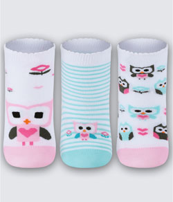 Kit 3 Pares de Meia Soquete Lupo Baby (02000-789) Coruja