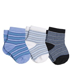 Kit Infantil 3 Pares de Meia Lupo Baby (02000-989) Listras
