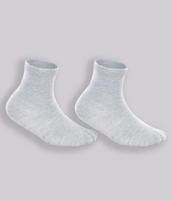 Kit 2 Pares de Meia Soquete Lisa Lupo Baby (02005-088) Cinza Mescla