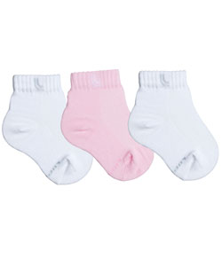 Kit Bebê com 3 Pares de Meias Lupo Baby (02025-089) Branco/Rosa/Branco