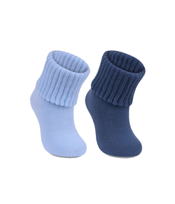 Kit Bebê com 2 Pares de Meias Punho Dobrável Lupo Baby (02057-088) Azul