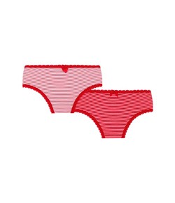 Kit Infantil 2 Calcinhas 100% Algodão Lobinha Lupo (00208-088) Listras Red