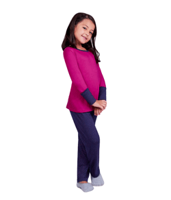Pijama Longo Infantil Poá Lupo (22335-001) Viscose