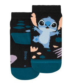 Meia Infantil Cano Curto Stitch Preta Lupo Kids (2402-001) Algodão