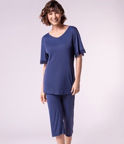 Pijama Feminino Capri com Renda Lupo (24297-001) 100% Poliamida