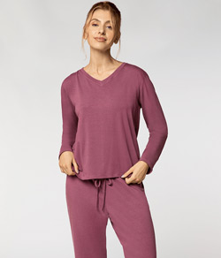 Pijama Feminino Longo Gola V Liso Lupo (24658-001) Liocel