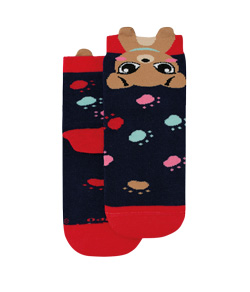 Meia Infantil Cano M�dio Cachorrinho 3D Lupo Kids (02640-025) Marinho