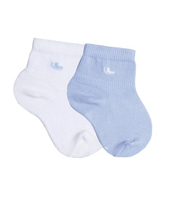Kit Infantil 2 Pares de Meias Lupo Baby (02724-088) Branca/Azul