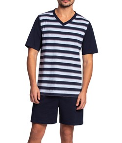 Pijama Curto Masculino Listrado Lupo (28166)