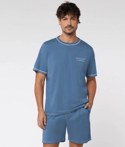 Pijama Masculino Curto Pesponto Lupo (28302-001) Algodão