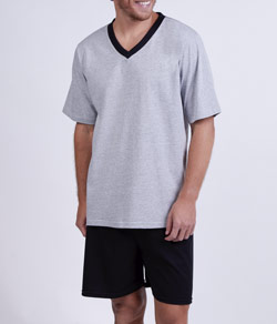 Pijama Curto Masculino Clássico Lupo (28800-001) Algodão - Mescla